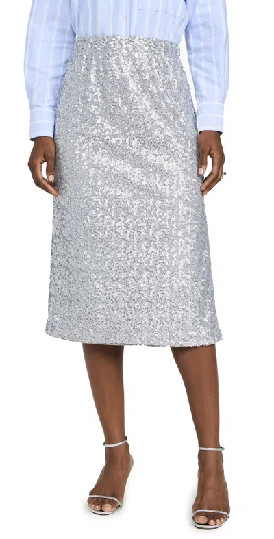 Stine Goya Straight Midi Skirt Steel Grey