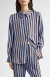 Stine Goya Long Sleeve Button Down Shirt In Embroidery Stripe In Embroidery Stripe