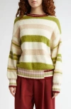 Stine Goya Stripe Crew Neck Sweater In Alpaca Stripe