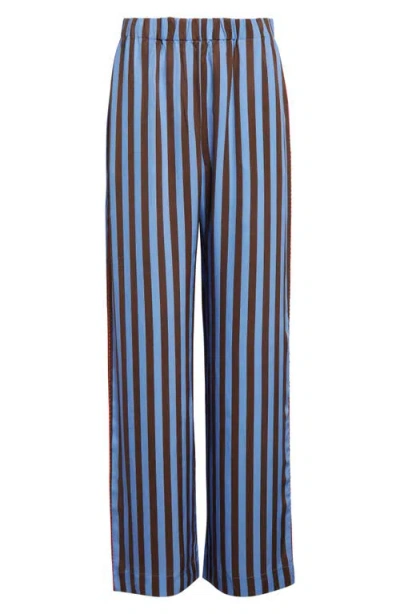 Stine Goya Stripe Elastic Waist Pants In Embroidery Stripe Blue