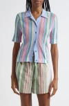 Stine Goya Stripe Open Stitch Button-up Shirt In Multi