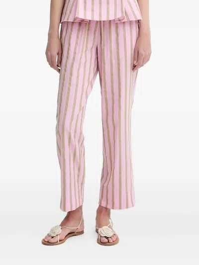Stine Goya Stripe Straight-leg Trousers In Pink