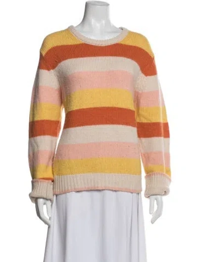 Pre-owned Stine Goya Striped Crew Neck Sweater In Orange