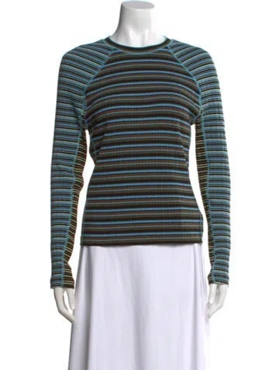 Pre-owned Stine Goya Striped Crew Neck Top In Blue