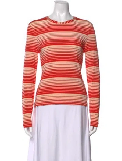 Pre-owned Stine Goya Striped Crew Neck Top In Red