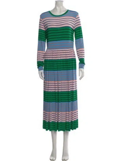 Pre-owned Stine Goya Striped Long Dress In Blue