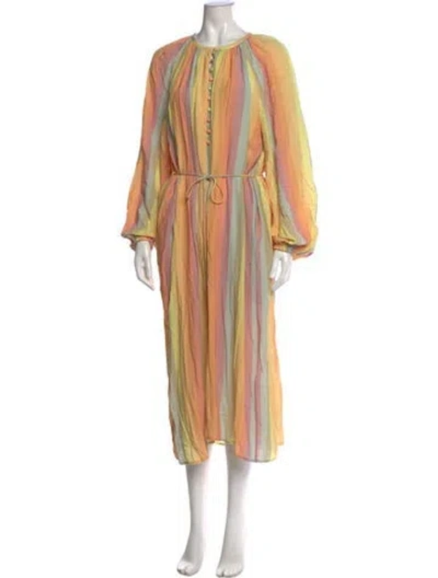 Pre-owned Stine Goya Striped Long Dress In Yellow