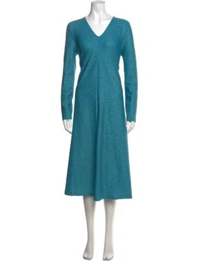 Pre-owned Stine Goya Striped Midi Length Dress In Blue