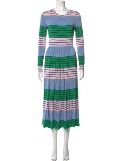Pre-owned Stine Goya Striped Midi Length Dress In Pink