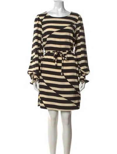 Pre-owned Stine Goya Striped Mini Dress In Black/neutrals