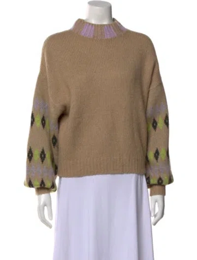 Pre-owned Stine Goya Striped Mock Neck Sweater In Neutral