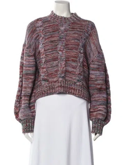 Pre-owned Stine Goya Striped Mock Neck Sweater In Orange