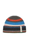 Stine Goya Striped-pattern Beanie In Green