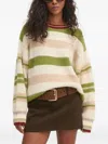 Stine Goya Stripe Crew Neck Sweater In Neutral