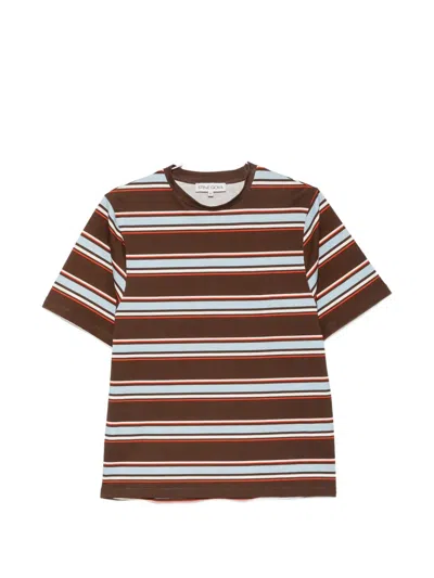 Stine Goya Striped Short-sleeve T-shirt In Brown