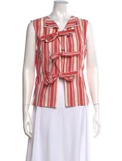 Pre-owned Stine Goya Striped Sleeveless Top In Red