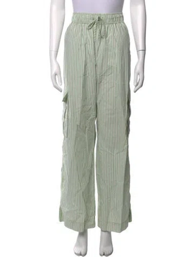 Pre-owned Stine Goya Striped Wide Leg Pants In Green