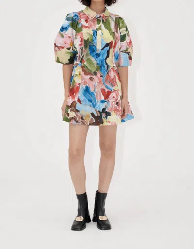 Stine Goya Structured Sleeve Mini Dress In Loves Me, Loves Me Not