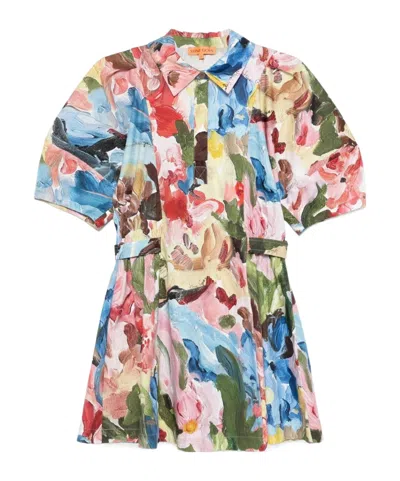 Stine Goya Structured-sleeve Mini Dress In Blue