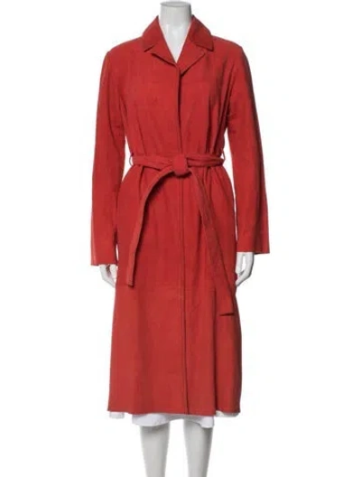 Pre-owned Stine Goya Suede Trench Coat In Orange