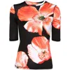 Stine Goya Minerva Top In Opium Poppies In Black/orange