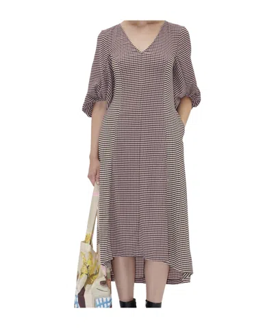 Stine Goya Three-quarter Sleeve Midi Dress In Pink