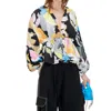 Stine Goya Toni V Neck Top In Artistic Floral In Multi