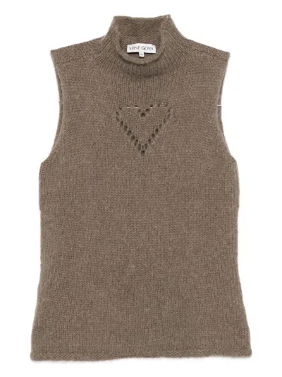 Stine Goya Turtleneck Vest In Brown