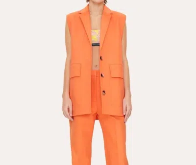 Stine Goya Urban Organic Cotton Blend Oversized Vest In Grapefruit In Orange