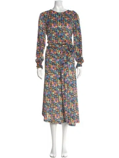 Pre-owned Stine Goya Velvet Long Dress In Black