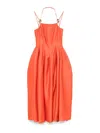 Stine Goya Double-strap Midi Dress In Mecca Orange In Orange
