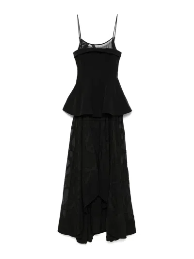Stine Goya Tailored Bodice High-low Dress In Black  