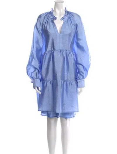 Pre-owned Stine Goya V-neck Knee-length Dress In Blue