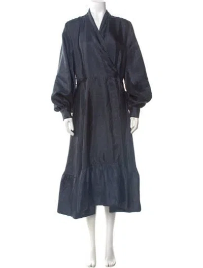 Pre-owned Stine Goya V-neck Long Dress In Blue