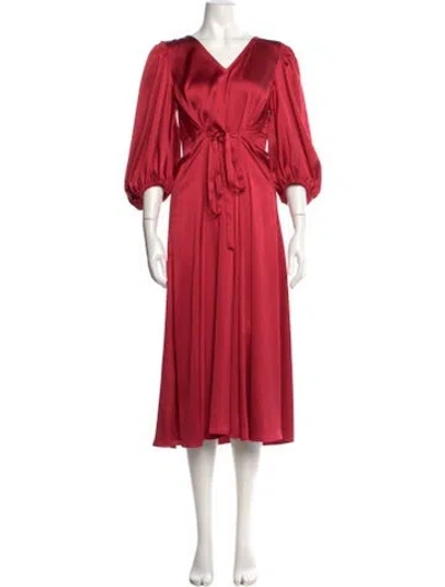 Pre-owned Stine Goya V-neck Long Dress In Red