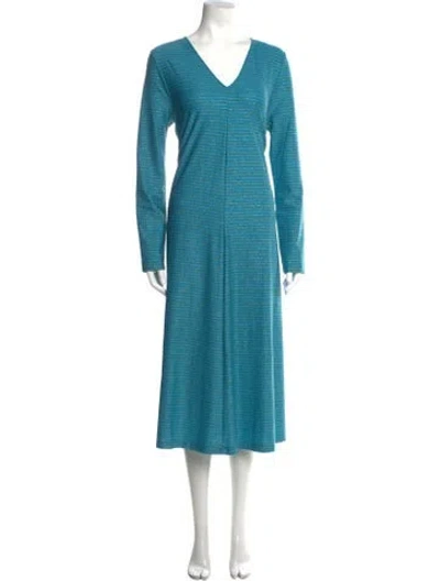 Pre-owned Stine Goya V-neck Long Dress W/ Tags In Blue