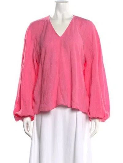 Pre-owned Stine Goya V-neck Long Sleeve Blouse In Pink