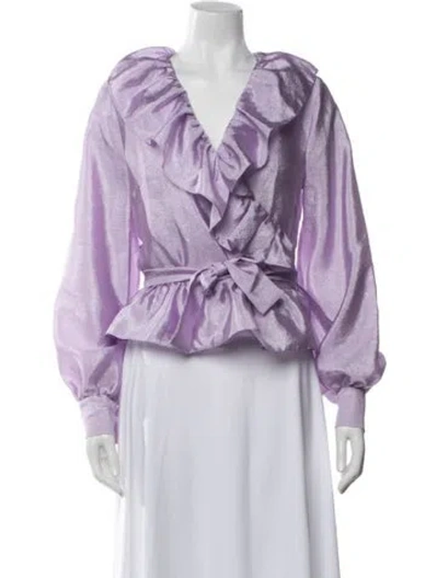 Pre-owned Stine Goya V-neck Long Sleeve Blouse W/ Tags In Purple