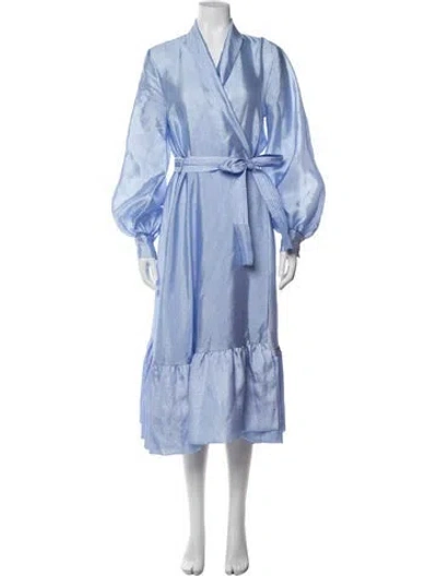 Pre-owned Stine Goya V-neck Midi Length Dress In Blue
