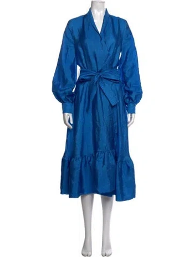 Pre-owned Stine Goya V-neck Midi Length Dress In Blue