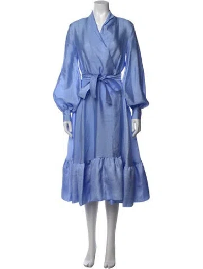 Pre-owned Stine Goya V-neck Midi Length Dress In Blue