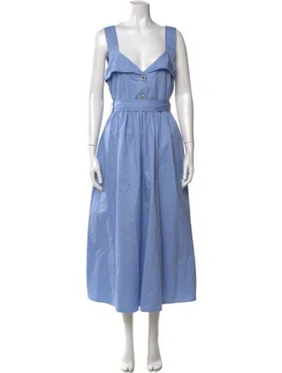 Pre-owned Stine Goya V-neck Midi Length Dress In Blue