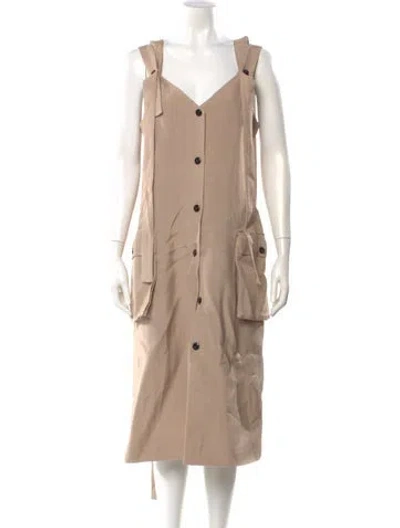 Pre-owned Stine Goya V-neck Midi Length Dress W/ Tags In Neutral