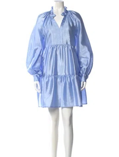 Pre-owned Stine Goya V-neck Mini Dress In Blue