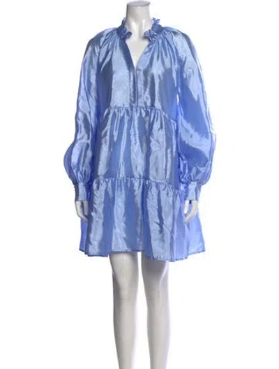 Pre-owned Stine Goya V-neck Mini Dress In Blue