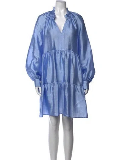Pre-owned Stine Goya V-neck Mini Dress In Blue