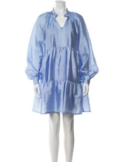 Pre-owned Stine Goya V-neck Mini Dress In Blue