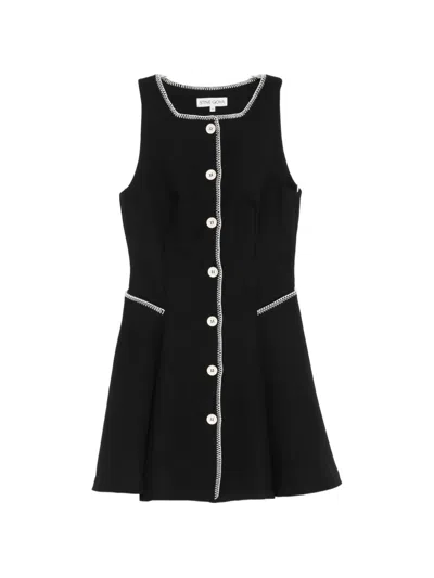 Stine Goya Whipstitch-trim Button-up Mini Dress In Black