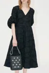 Stine Goya Womens Anemone Jacquard Embossed-floral-pattern Three-quarter-sleeves Recycled-polyester Blend Midi  In Multi