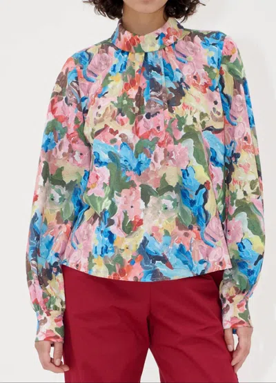 Stine Goya Women's Gathered Long Sleeve Top In Floral In Multi